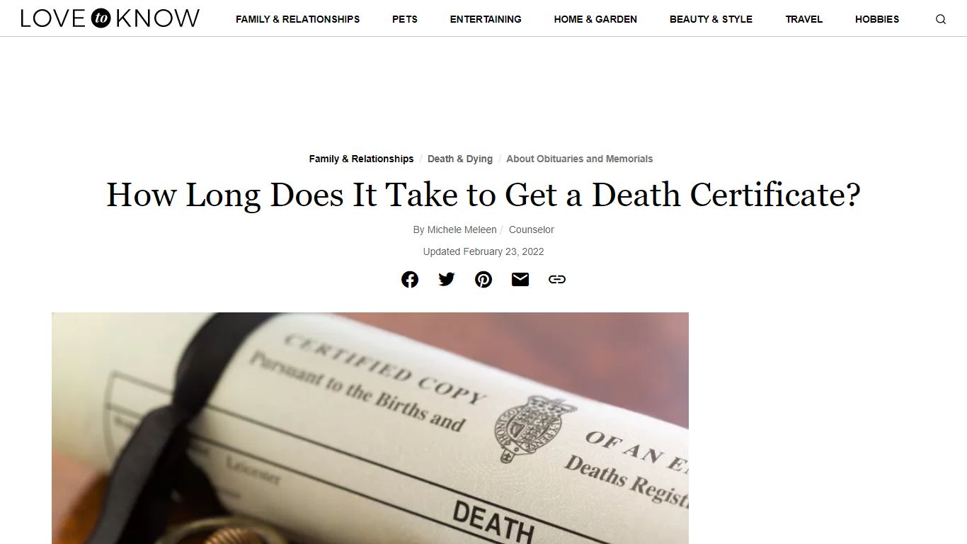 How Long Does It Take to Get a Death Certificate? | LoveToKnow